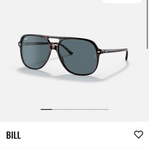 Ray-Ban Unisex Bill Sunglasses in Polished Havana and Blue lenses